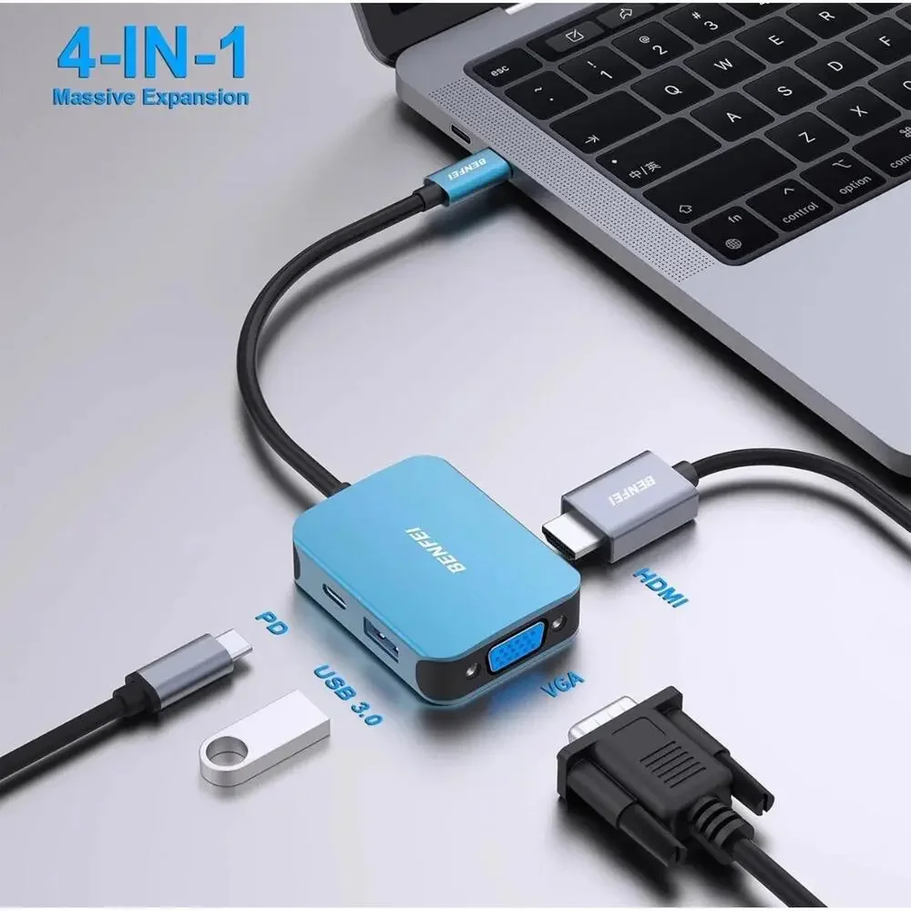 4 in 1 USBC to HDMI Adapter with Type-C Power Delivery for MacBook Pro/Air 2023